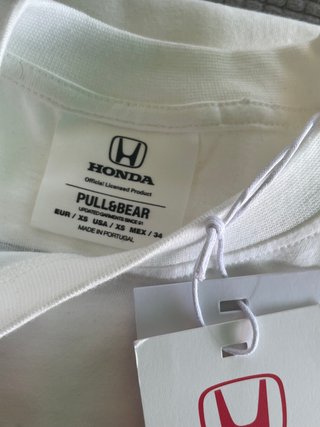 Pull&Bear Talla XS Blanca Coche Estampado HONDA