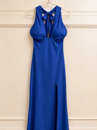 Vestido largo azul para evento