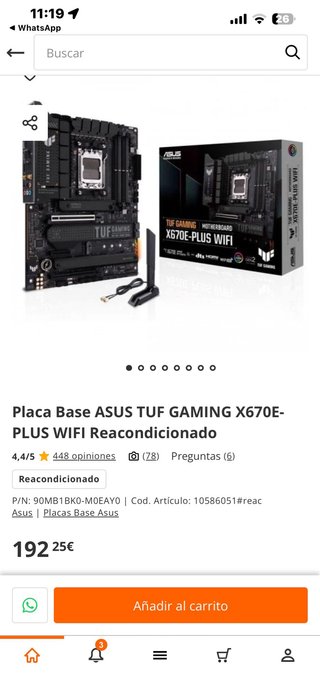 Placa Base Asus TUF X670E Plus WiFi