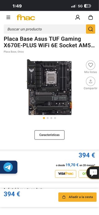 Placa Base Asus TUF X670E Plus WiFi