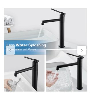 Grifo alto negro mate para lavabo 24cm. Nuevo. Sin