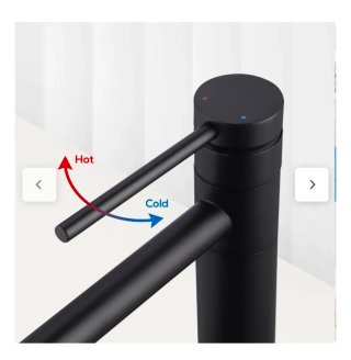 Grifo alto negro mate para lavabo 24cm. Nuevo. Sin