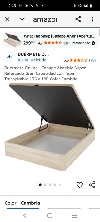 Canapé abatible 150x190