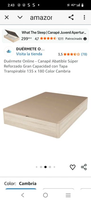 Canapé abatible 150x190