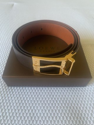 Cintura Loewe in pelle marrone da uomo
