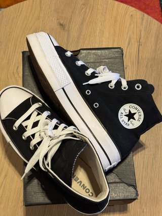 Converse Negras Plataforma Mujer Talla 41