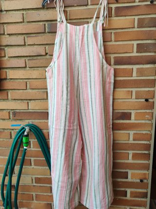 Mono Lino Verano Talla M Rayas Rosas