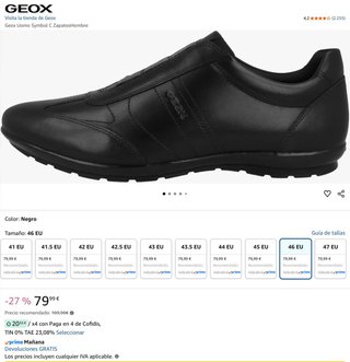 Geox Uomo Symbol C Zapatos Talla 46