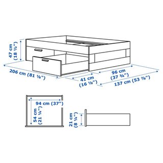 Cama Ikea BRIMES 90cm Blanca + Somier Lönset