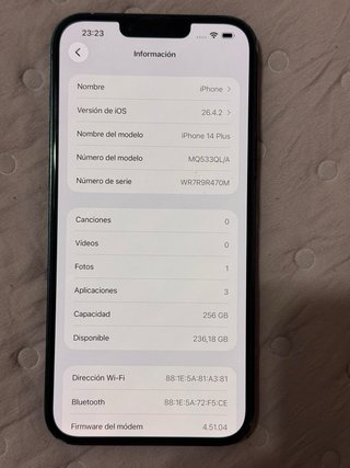 iPhone 14 Plus 256GB Batteria 84%