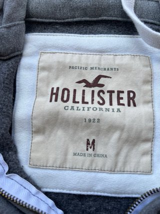 Chaqueta Hollister Gris con Cremallera