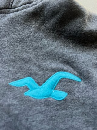 Chaqueta Hollister Gris con Cremallera