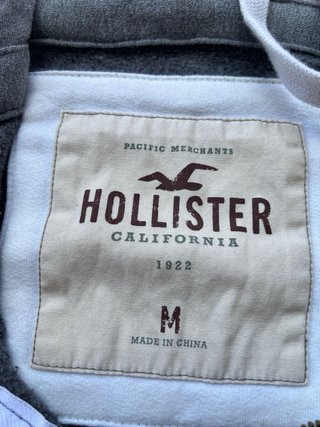 Chaqueta Hollister Gris con Cremallera