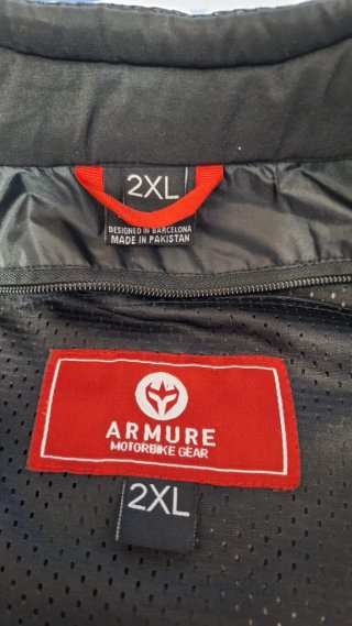 Chaqueta Moto Armure Gris / Negro / Rojo