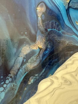 Arte Fluido Mármol Río Azul Madera