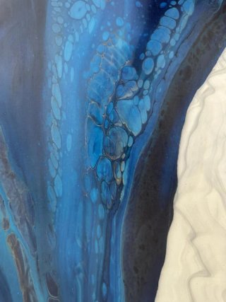 Arte Fluido Mármol Río Azul Madera