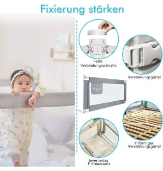 Barriera da letto 180 cm grigia