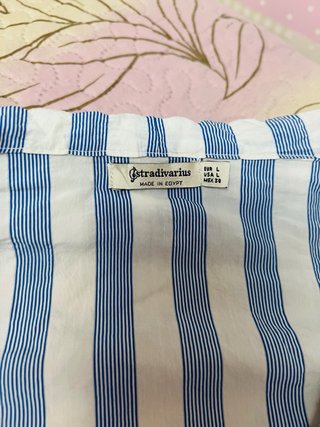 Camisa Stradivarius Talla L Rayas Azul Blanco