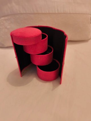 Joyero de viaje fucsia plegable