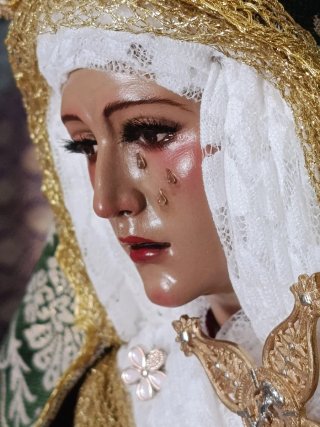 Virgen Dolorosa 55cm virgen de Vestir Candelero