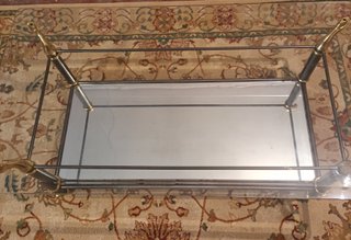 Mesa Centro Vintage 70s Hollywood Regency Cristal