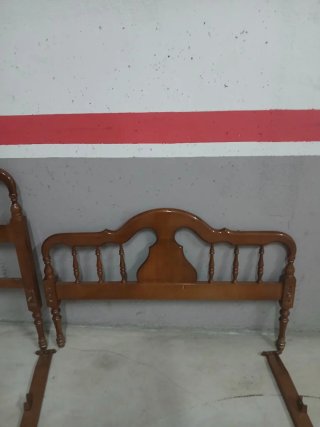 Cabecero y piecero cama madera 90