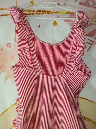 Bañador niña rayas rojas 9-10 años