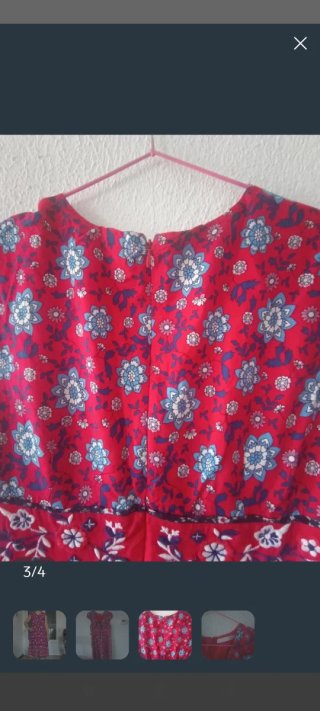 Vestido rojo estampado flores