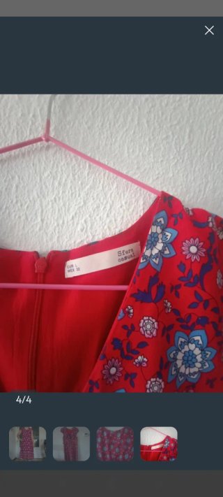 Vestido rojo estampado flores