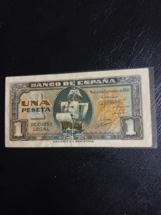 Billete 1 Peseta Banco de España 1940