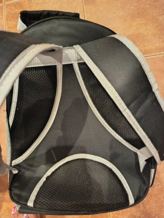 Mochila transportín para gato transparente .