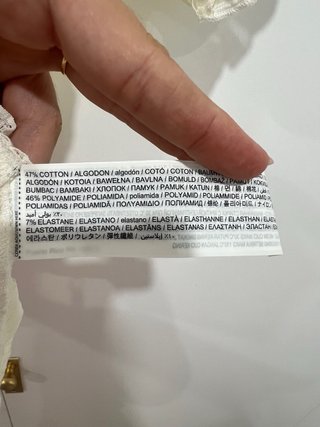 Camiseta Mango Encaje Manga Corta Talla M