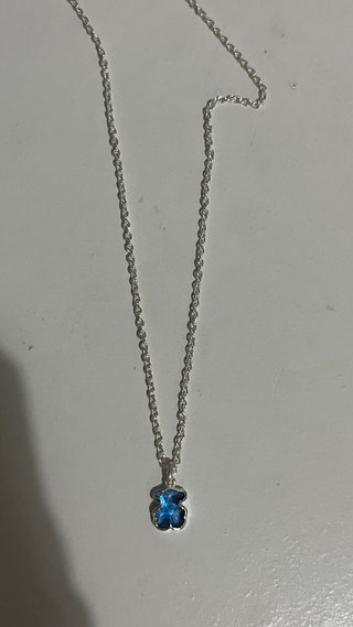 Collar Tous Oso Azul Plata