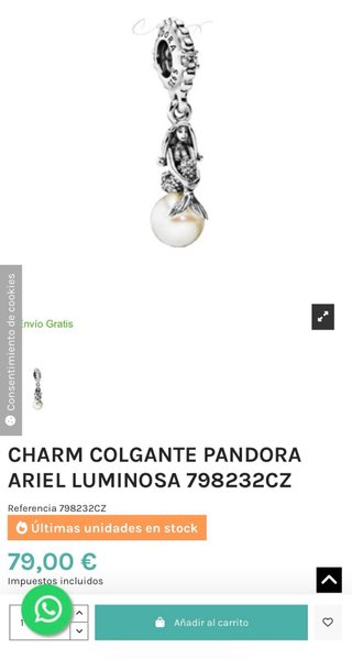 Charm Pandora Sirenita con Perla