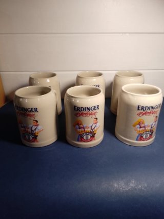 Set 7 Bicchieri Erdinger Oktoberfest Ceramica