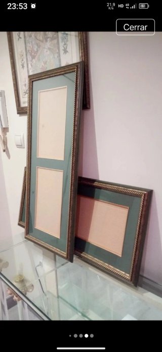 Marco grande dorado y verde