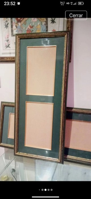Marco grande dorado y verde
