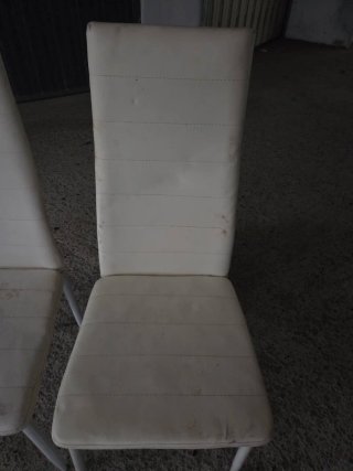 Juego de 4 sillas de comedor blancas