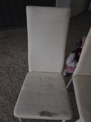 Juego de 4 sillas de comedor blancas