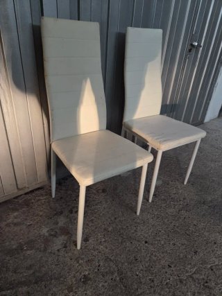 Juego de 4 sillas de comedor blancas