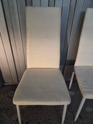 Juego de 4 sillas de comedor blancas