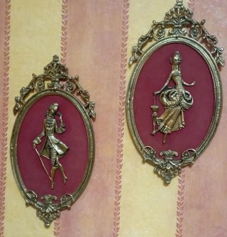 Pareja de cuadros decorativos estilo antiguo