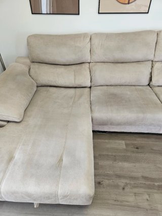 Sofá Chaise Longue Beige 3m