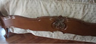 Cama clásica madera maciza y ratán
