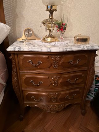 Cama clásica madera maciza y ratán