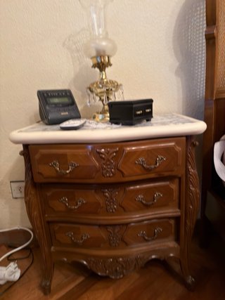 Cama clásica madera maciza y ratán