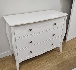 Cómoda blanca 3 cajones madera