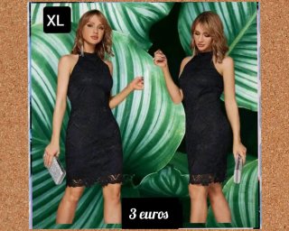 Vestido Negro Encaje Talla XL