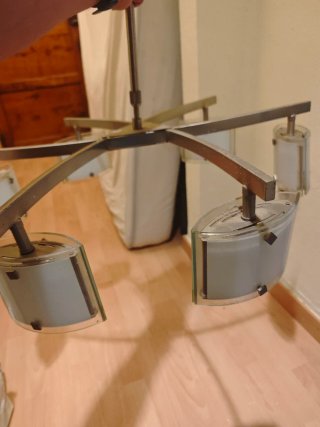 Lámpara de techo acero y cristal