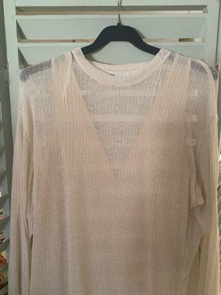 Vestido midi beige combinado